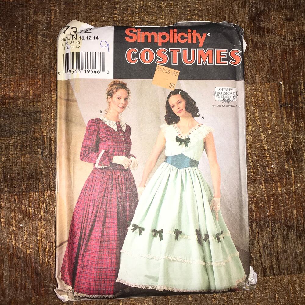 Simplicity Sewing Pattern 7215 Misses Costume Scarlett O'Hara Dress 10-14 UNCUT